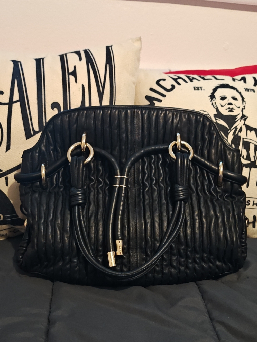 Authentic Bally Black Quilted Leather Tote Satchel Bag - NWOT! WOW